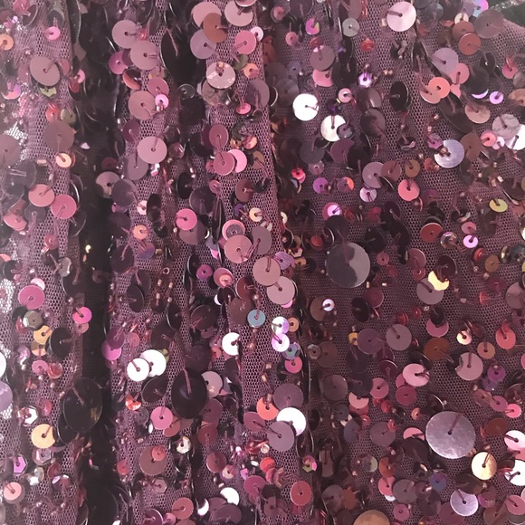 Aidan Mattox Sequin One Shoulder Top Deep Plum XS - Picture 5 of 6